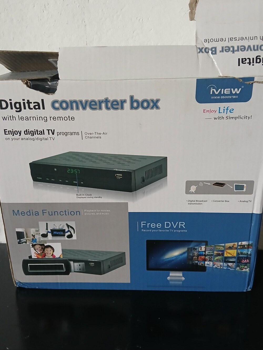 Digital Converter Box with DVR - Black